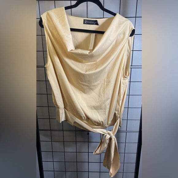 New York & Company women’s cowl neck cream colored sleeveless top NWT - Picture 2 of 11